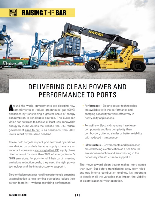 Whitepaper: Delivering clean power and performance to ports