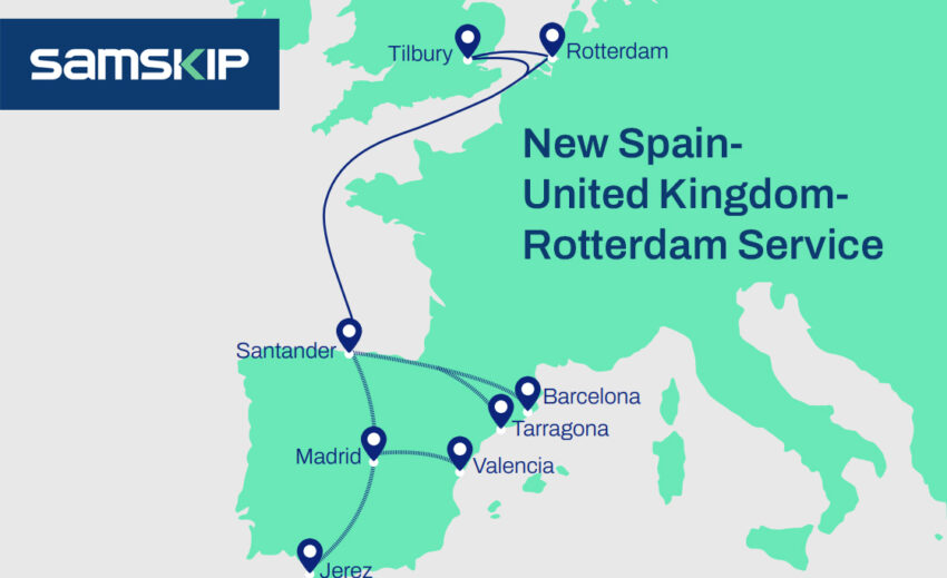 Samskip launches service connecting Santander, Tilbury and Rotterdam