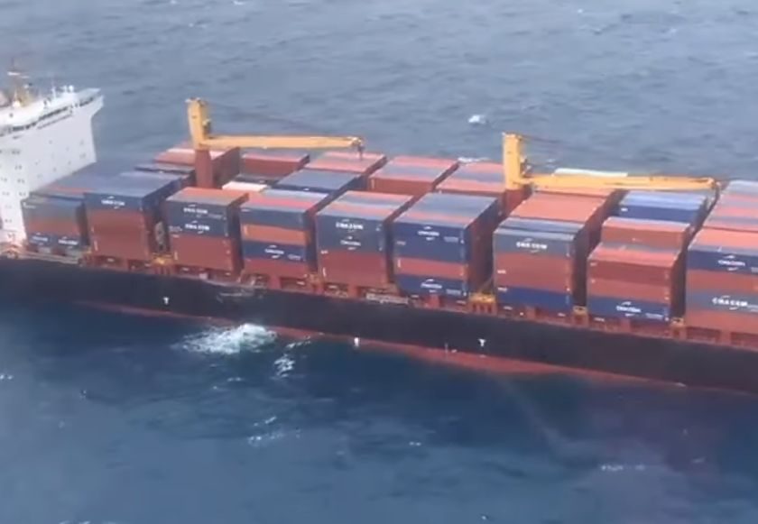 Container ship collides with bulk carrier off Sicily